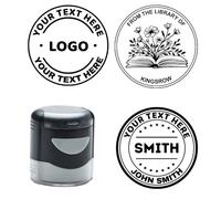 Timbre avec logo personnalisé, tampon personnalisé pour bibliothèque pour entreprise, enseignant, mariage, fait main, colis, adresse, bureau - de la bibliothèque du design