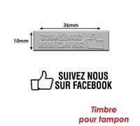 Timbre caoutchouc pour tampon encreur 40x10mm Facebook