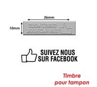 Timbre caoutchouc pour tampon encreur 40x10mm Facebook