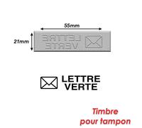 Timbre caoutchouc pour tampon encreur 40x10mm Lettre Verte