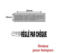 Timbre Caoutchouc Pour Tampon Encreur 40x10mm Réglé Par Chèque