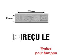 Timbre Caoutchouc Pour Tampon Encreur 55x21mm Reçu Le