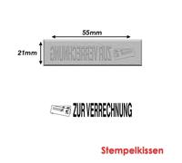 Timbre Caoutchouc Pour Tampon Encreur 55x21mm Texte Allemand Zur Verrechnung