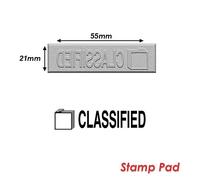 Timbre caoutchouc pour tampon encreur 55x21mm texte anglais Classified