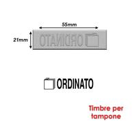Timbre Caoutchouc Pour Tampon Encreur 55x21mm Texte Italien Ordinato