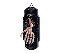 Timbre de Calavera con Sensor de Movimiento para Halloween - Sonido Espeluz | Diseño interactivo activado por y movimiento de 30.5x14.3x12 cm, cuenta con ojos rojos brillantes, efectos de sonido at