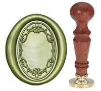 Timbre de cire de cadre, atopbb 3D Relief Frame Relief Wax Seal, cadre Wax Seal Head Wood Seal handle, invitation de mariage Wax Seal, lettre seal (F33)