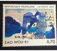 Timbre de Collection Authentique. 1995 France Neuf** Gomme intacte. No 2928. Art Peinture de ZAO WOU-KI. des Livres Express