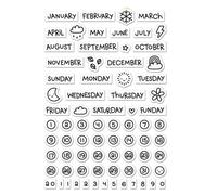 Timbre De Planificateur Mensuel Transparent,Calendrier Du Temps,Semaine,Mois,Jour,Tampon En Silicone,Décoratif,Scrapbook,Journal,Fournitures Pour Étudiants, Bricolage - Type White