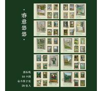 Timbre Décoratif De Peinture À L'huile, Étiquette Scrapbooking Pour Livre, Papeterie Coréenne Pour Album Journal Planificateur, 20 Pièces