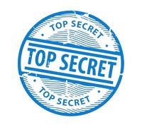 Timbre espion top secret, autocollants muraux confidentiels et privés 36 x 36,8 cm, peut modifier et ajouter des informations, petit bleu