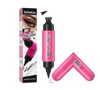 Timbre eyeliner rotatif, Timbre eyeliner de longue durée et ensemble de crayon pour maquillage oculaire précis, outil eyeliners à double extrémité pour ailes définies lisses (Black)