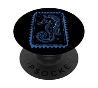 Timbre fantaisie hippocampe amoureux de l'océan PopSockets PopGrip Adhésif
