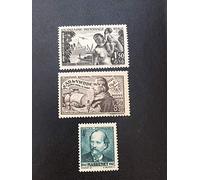 Timbre France 1942 Collection Num 543, 544 et 545 Neufs* Gomme Non intactes Authentiques