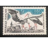 Timbre Neuf** de Collection Authentique. 1973 France No 1755 Neuf sans charnière. des Livres Express. Oiseau: Cigogne