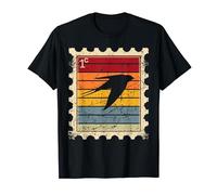 Timbre-poste avec une hirondelle au coucher du soleil T-Shirt