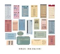 Timbre-Poste Décoratif Vintage En Papier, Étiquette Scrapbook Planificateur Journal Intime, Papeterie Fournitures Scolaires, Lot De 40 Pièces