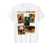Timbre-Poste d'halloween Chat Noir après la Nuit T-Shirt Graphique avec Valeur