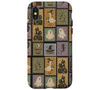 Timbre-Poste rétro Halloween Effrayant Gothique Coque pour iPhone X/XS