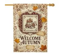 Timbre-poste vintage tortue automne drapeau maison 71,1 x 101,6 cm