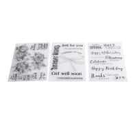 Timbre Transparent en caoutchouc TPR bricolage timbres artisanaux pour Journal Album décoration Photo Scrapbooking 3 pièces ensemble Rectangle 14.7x10.4 cm
