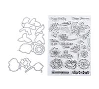 Timbre Transparent Oiseaux, Statue de phénix en laiton haute dureté bon brillant Oiseaux Feuille Fleurs Motif Tampons Journal feuille fleur oiseau motif artisanat Caoutchouc Clair Découpant Die pour