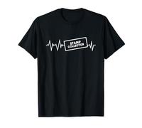 Timbres d'affranchissement pour vêtements philatélistes Motif battements de cœur T-Shirt