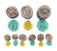 Timbres D'animaux Pour Les | Ensemble De Timbres Pour Tout-petits Animal Tracks - Tampons D'empreintes En Bois Fournitures De Scrapbooking, Jouets Éducatifs Pour La Motricité Fine, Remplisseur