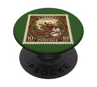 Timbres de Collection de café Vintage Ethiopie PopSockets PopGrip Adhésif