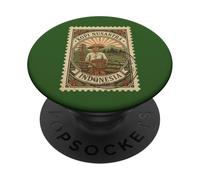Timbres de Collection de café Vintage Indonésie PopSockets PopGrip Adhésif