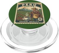 Timbres de Collection de café Vintage Pérou PopSockets PopGrip pour MagSafe