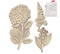 Timbres en bois,Timbres botaniques - timbre de plante en bois vintage,Timbres de manuel de papeterie 3 pièces, sceau Floral plante rétro pour scrapbooking, enveloppes, journaux de voyage
