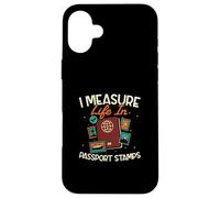 Timbres I Measure Life in Passport Agence de Voyage Agence de Voyage Coque pour iPhone 16 Plus
