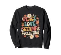 Timbres Philatélistes années 60 et 70 Hippie rétro Peace Love Collection Sweatshirt