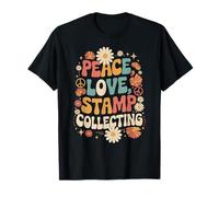 Timbres Philatélistes années 60 et 70 Hippie rétro Peace Love Collection T-Shirt