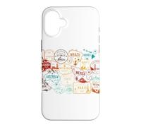 Timbres postaux rétro pour Passeport - Souvenir de Voyage Coque pour iPhone 16 Plus