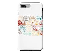 Timbres postaux rétro pour Passeport - Souvenir de Voyage Coque pour iPhone 7 Plus/8 Plus