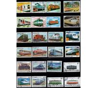 Timbres-Poste De Train Électrique,Sujet Tous Différents De Nombreux Pays,Pas D'anticorps,Timbres-Poste Avec Cachet De La Poste Pour La Collecte,50 Pièces/Lot
