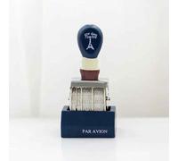 Timbres-Poste En Bois Avec Lettres De L'alphabet,Vintage,Majuscules,Lettres Minuscules,Tampons En Caoutchouc,Tampon Auto-Encreur,Pour Journal Intime,Artisanat D'art Fait À - Type Blue Roller Stamp