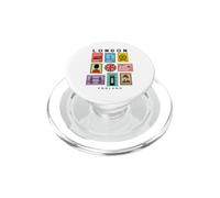 Timbres Vintage London Icons Collage British Art Timbres Souvenir PopSockets PopGrip pour MagSafe