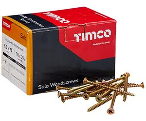 TIMco 50075SOLOC PZ2 CSK ZYP Solo Lot de 200 vis à bois Jaune 5,0 x 75 mm