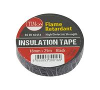 TIMco ITBLACK Rouleau Adhésif, Ruban Isolant en PVC Noir 25 m x 18 mm