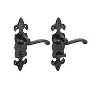 Timco - Lot de 2 poignées de salle de bain ornées Fleur de LYS - Noir antique (195 x 55 cm)
