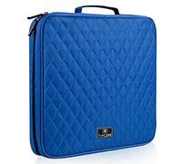 TIMCORR Étui de rangement pour CD et DVD : 160 boîtiers DVD de capacité portable - Classeur de transport en plastique pour la maison et les voyages (bleu)