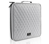 TIMCORR Étui de rangement pour CD et DVD : 160 boîtiers DVD de capacité portable - Classeur de transport en plastique pour la maison et les voyages (gris)