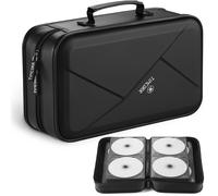 TIMCORR tui de rangement pour CD et DVD : 144 capacits, organiseur de botiers de DVD, portefeuille portable, classeur de transport de protecti