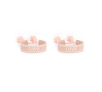 Timcryxient Bracelets en corde réglables avec pompons tissés pour une déclaration de mode chic avec verrouillage manuel en polyester tissé à la main, kaki amour, Light Pink Love, Polyester