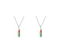 Timcryxient Lot de 2 colliers avec pendentif carte de Madagascar en acier - Carte de Madagascar - Argenté