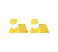 Timcryxient Lot de 2 tapis de salle de bain 3 pièces à séchage rapide et texture douce avec absorption rapide de l'eau, tapis de toilette en polyuréthane, forte adhérence, jaune