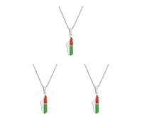 Timcryxient Lot de 3 colliers avec pendentif carte de Madagascar en acier - Carte de Madagascar - Argenté